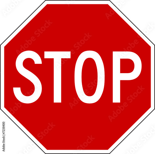 Vector illustration of Stop sign isolated on pure white