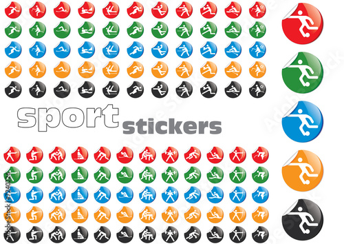 24 five-color vector sports sticker