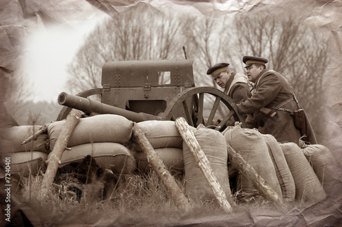 Photography Artillery team WWI