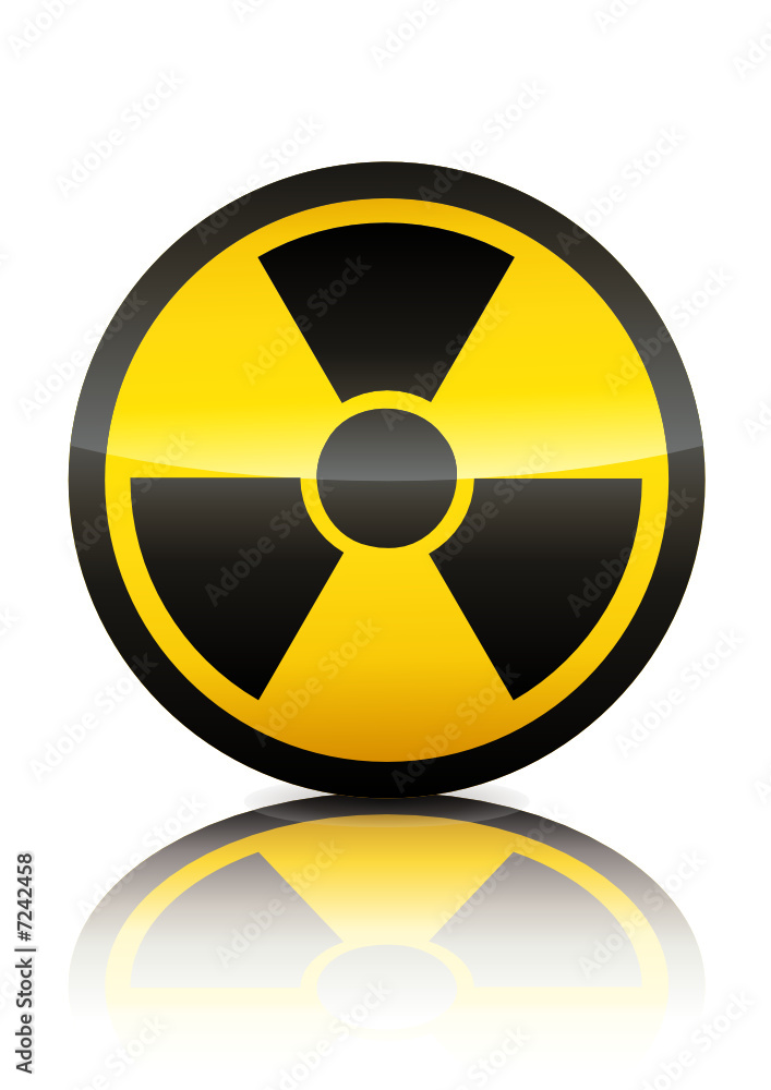 Symbole de danger de radiation (reflet métal) Symbole de danger de radiation (reflet métal)