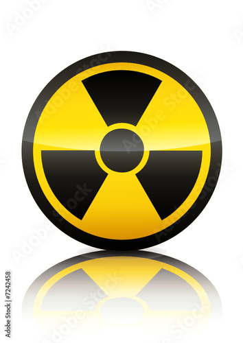 Symbole de danger de radiation (reflet métal)