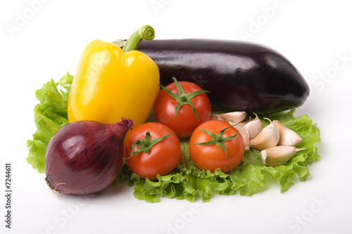 Tableau sur toile vegetables with onion and garlic