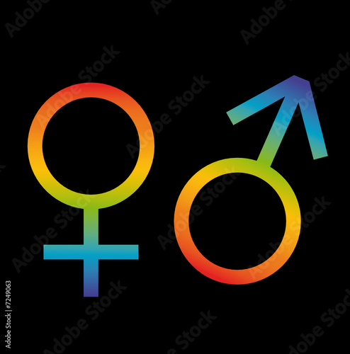 Male & Female Symbols Rainbow