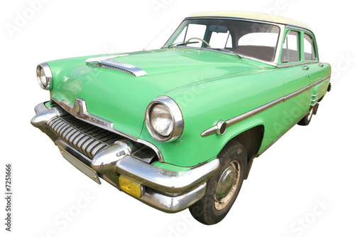 green retro car 50's