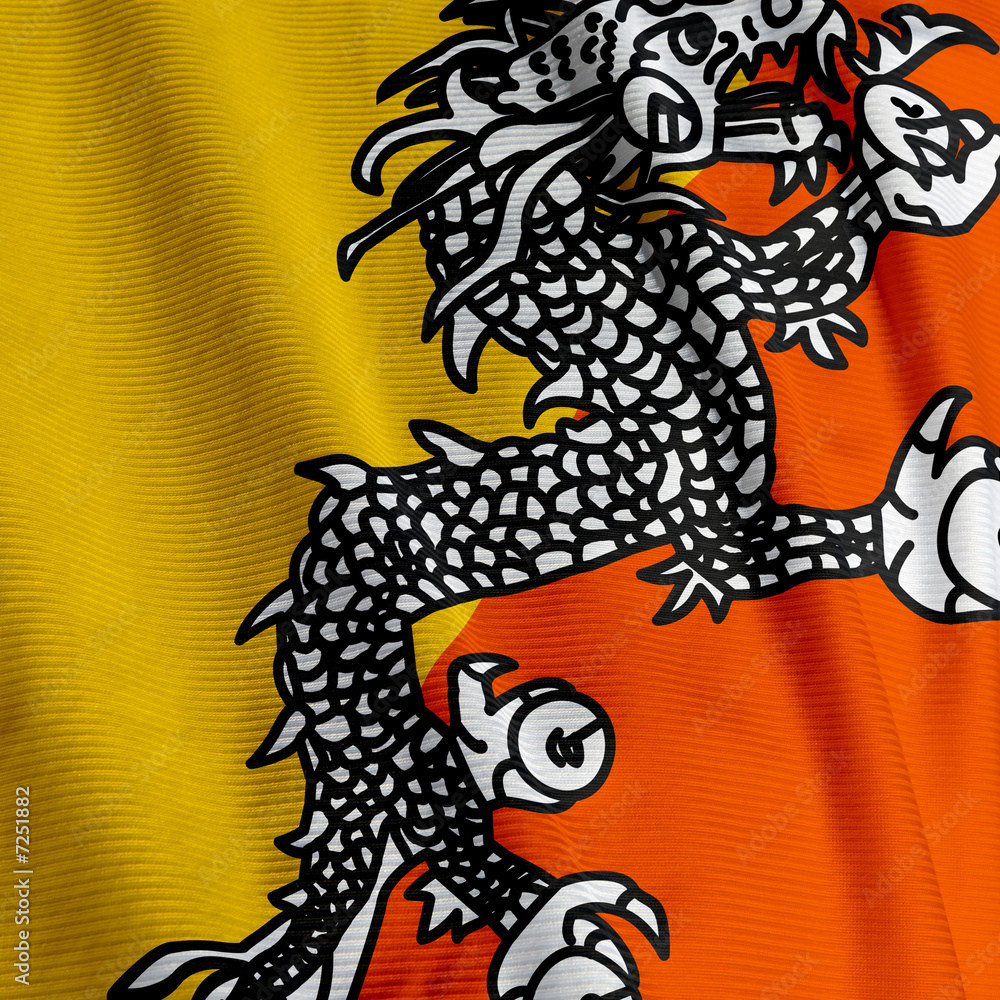 Bhutanese Flag Closeup