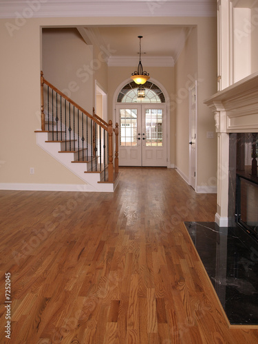 Wallpaper Mural Luxury Living Room with Fireplace and Foyer 3 Torontodigital.ca