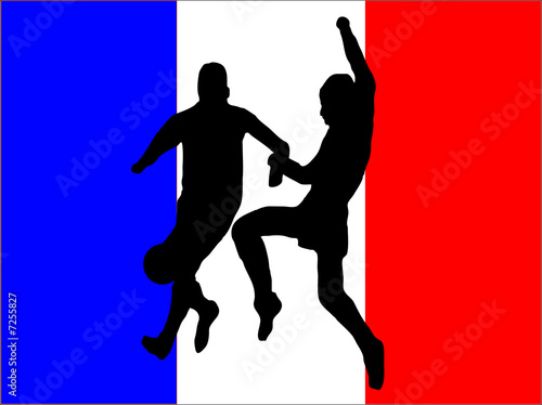 Footballers on a French Background © Mike Price