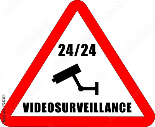 Panneau "24/24 Vidéosurveillance"
