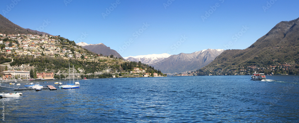 Italian lake Como, panoramic view