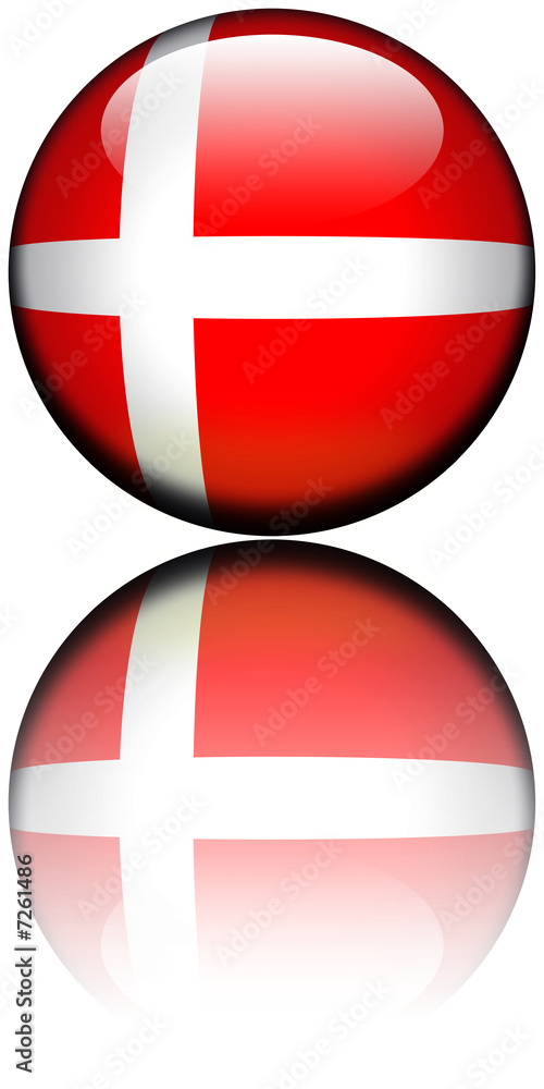Drapeau Danemark 3D Reflet Drapeau Danemark 3D Reflet
