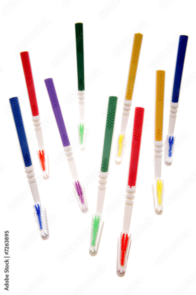 Toothbrushes on white Toothbrushes on white