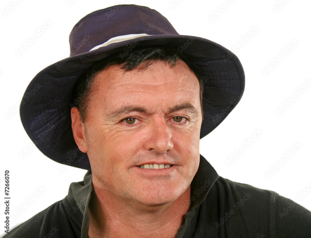 Man In Hat Smiling Man In Hat Smiling