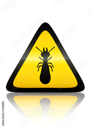 Symbole de danger termite (reflet métal) 