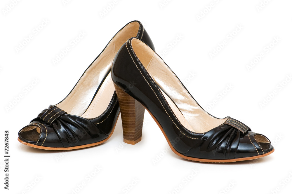 Black shoes isolated on the white background Black shoes isolated on the white background