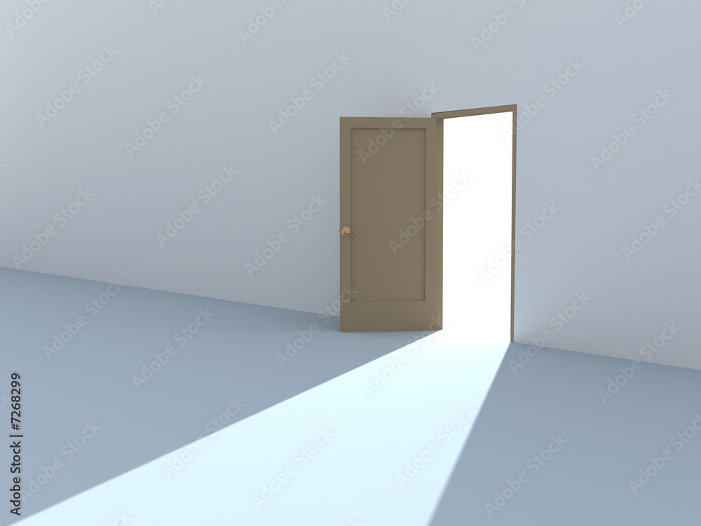 Conceptual image - bright light from an open door Conceptual image - bright light from an open door