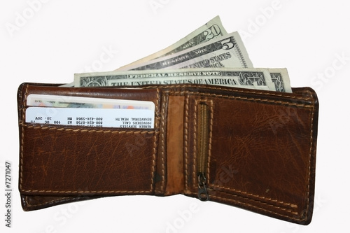 Leather Money Purse with Dollars
