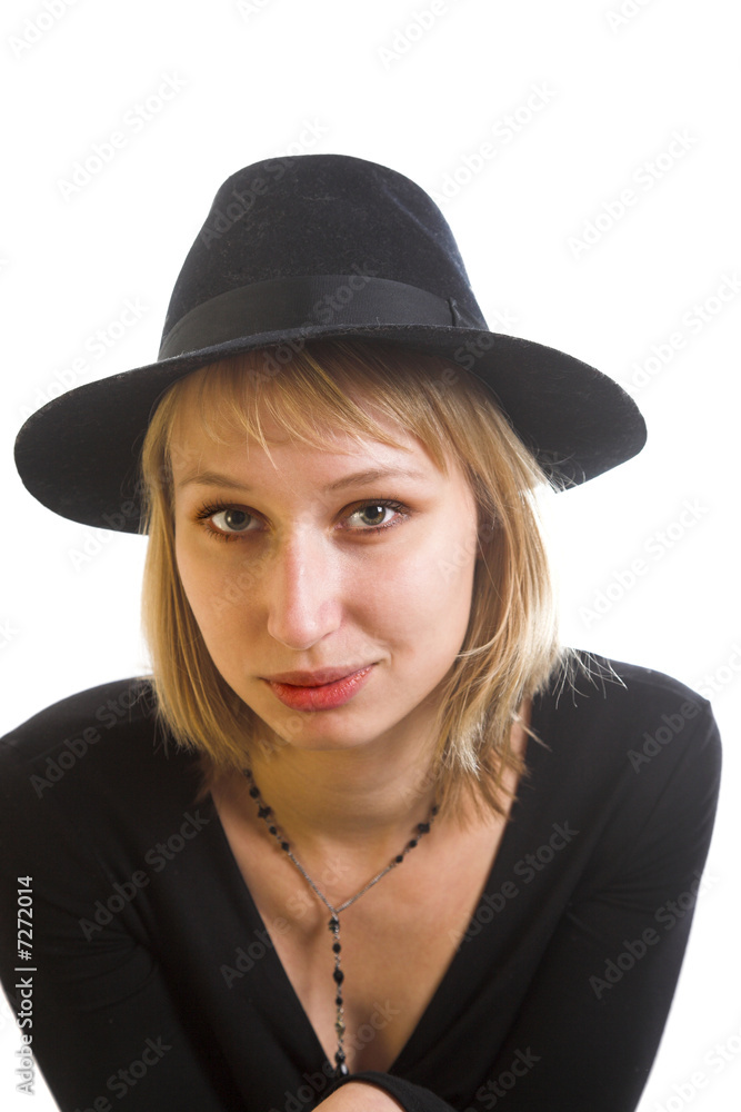 Appetizing girl in hat Appetizing girl in hat