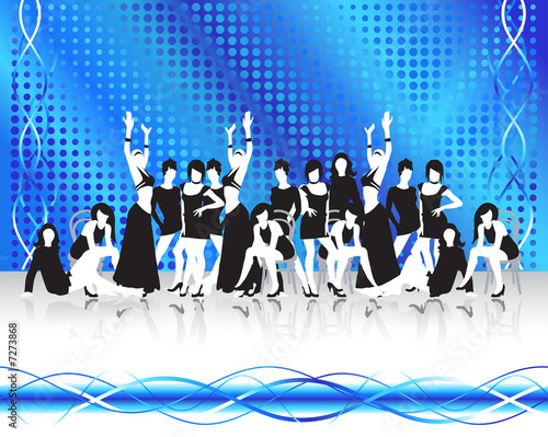 Fashion girls silhouettes