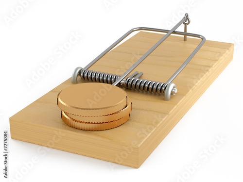 mouse trap with golden money