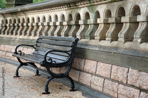 Empty Park Bench on Grounds of U.S. Capitol in Washington, DC
