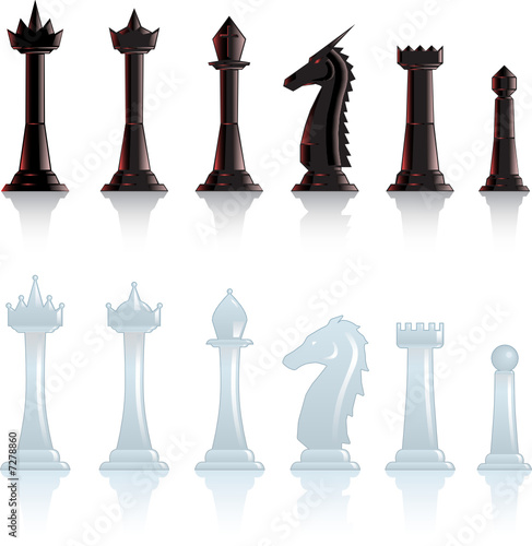 Single versions of all chess set pieces