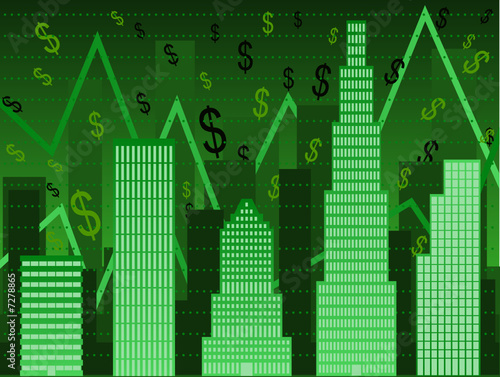 City Bar chart - financial boom 