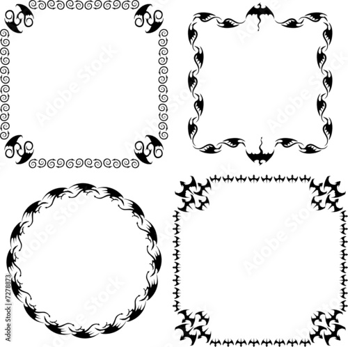 Four dragon-themed frames