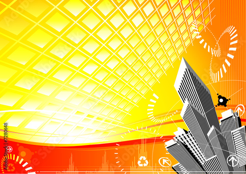 City Solar Power design, vector illustration file with layer