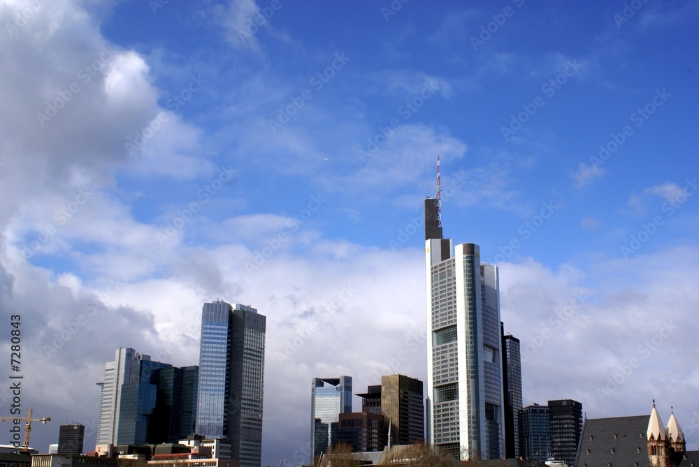 A panorama of Frankfurt commercial center