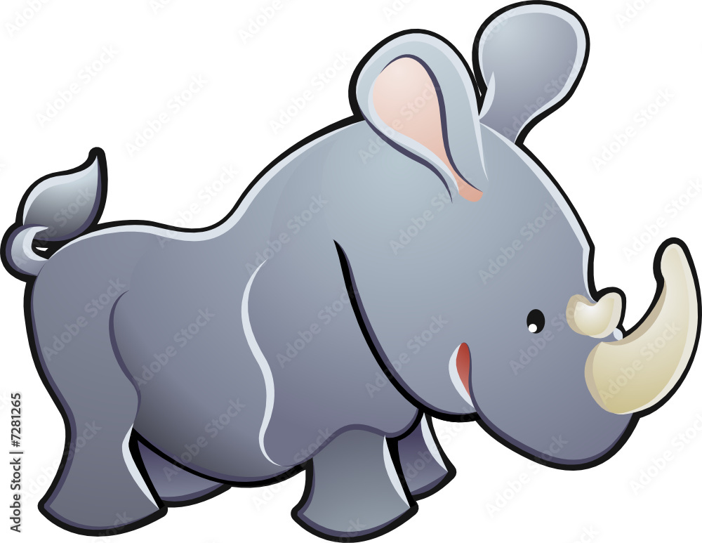 Cute Rhino Vector Illustration Cute Rhino Vector Illustration