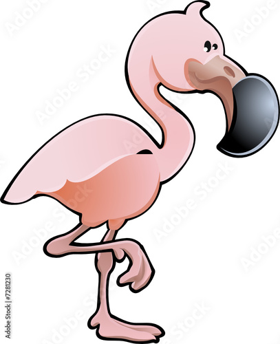 Cute Pink Flamingo Vector I...