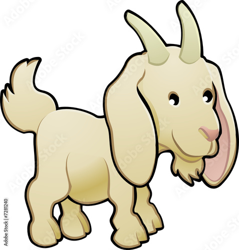 Cute Goat Farm Animal Vector Illustration