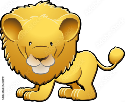 Cute Lion Vector Illustration