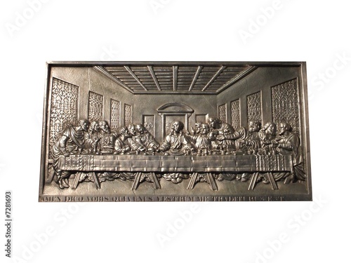 Принти на полотні A Metal Plaque Depicting the Last Supper.