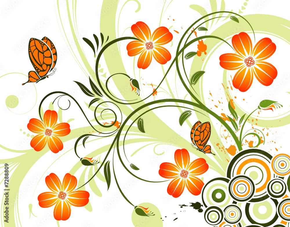 Blume hintergrund, fleur fond, flower background, vector