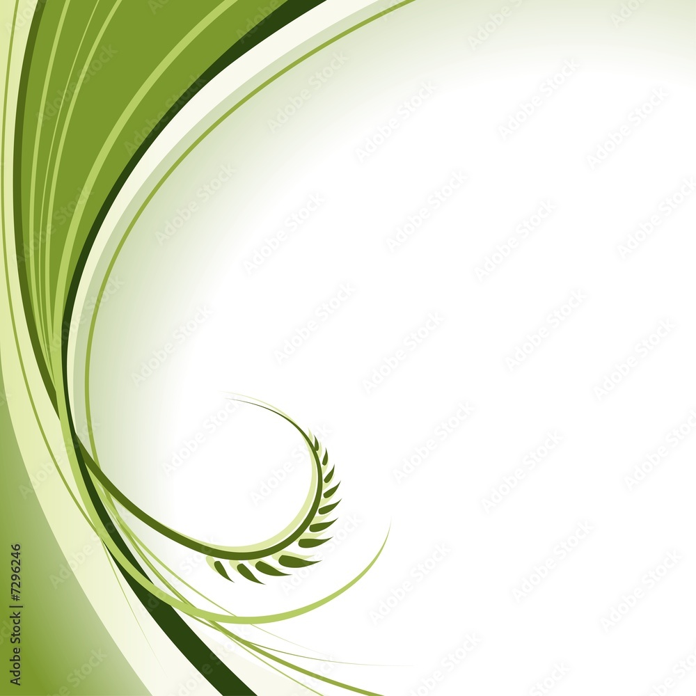 Obraz premium Abstract Green Curl - background illustration