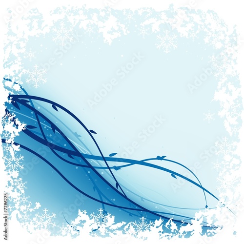 Blue Winter Floral - backgr...