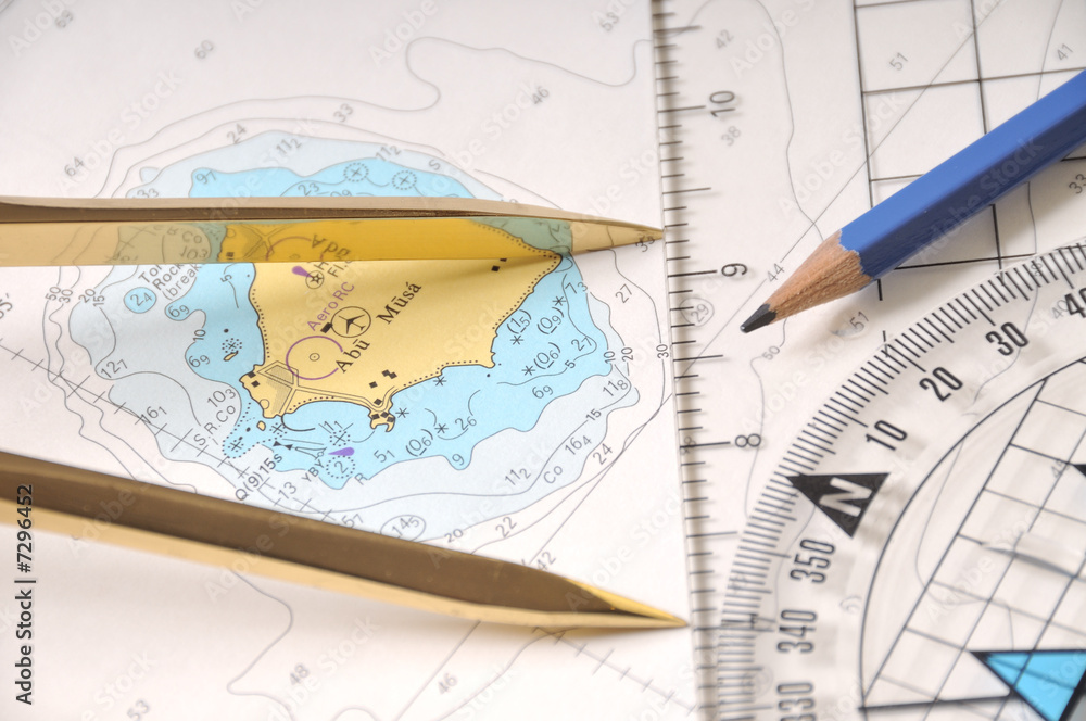 Plotting On A Map Stock Photo | Adobe Stock