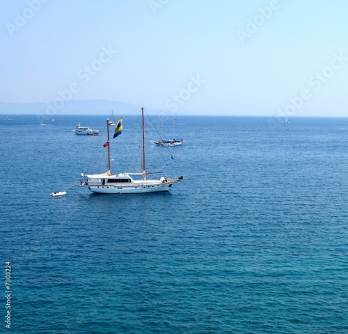 Yachts on sea