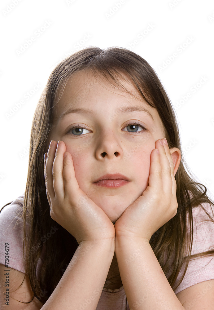 Young Girl with Head on Hands Young Girl with Head on Hands