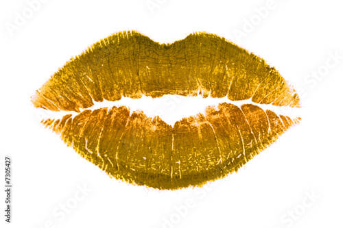 Golden lips kiss