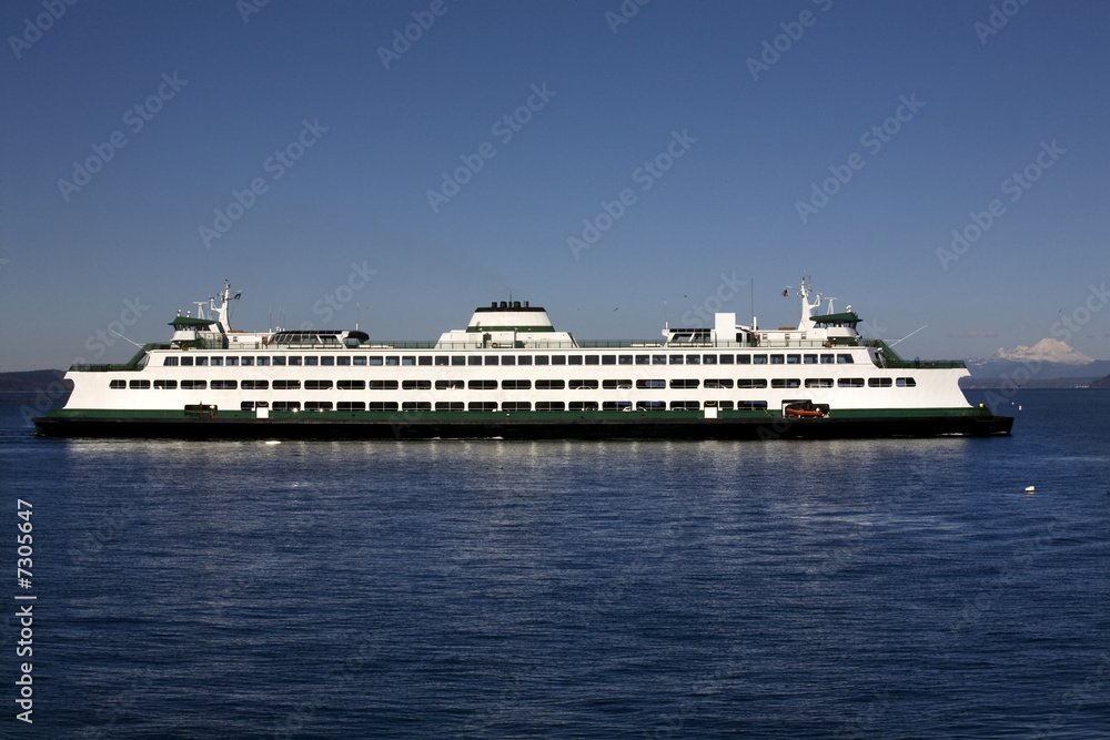 Washington State Ferry Boat Mount Baker in Background