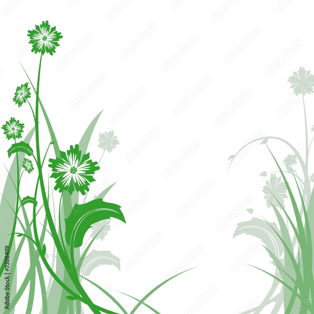 Green Spring Meadow - Floral background Green Spring Meadow - Floral background