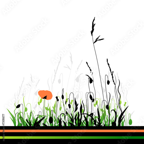 Abstract floral background, retro style