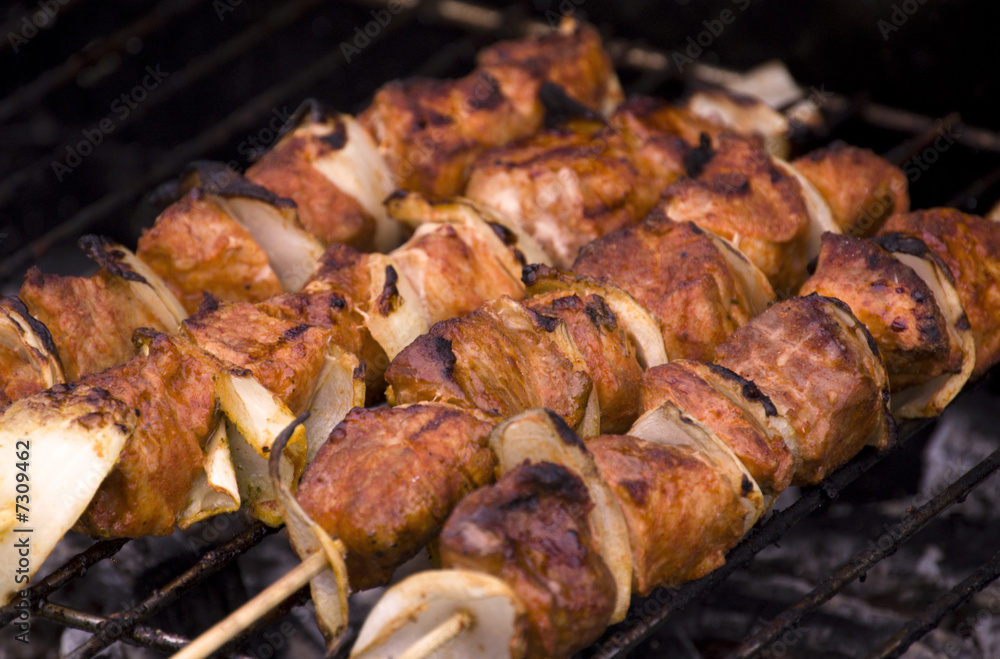 grilled barbecue meat