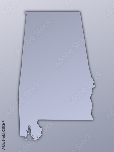 Alabama (USA) map filled with metallic gradient