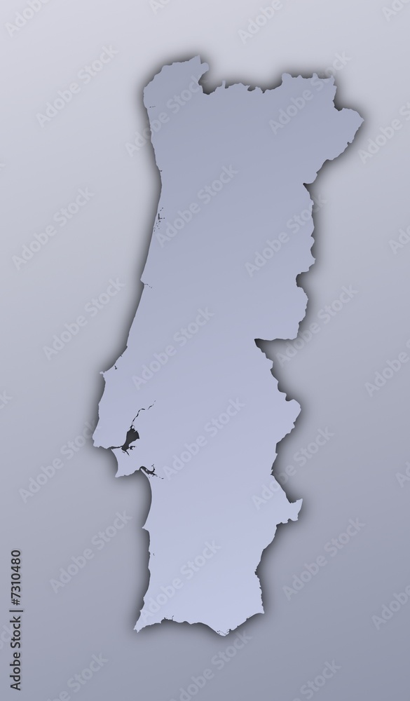 Portugal map filled with metallic gradient