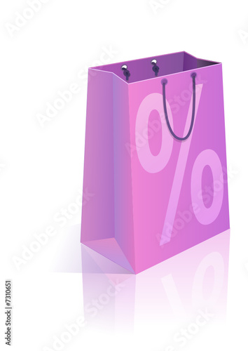 Sac des soldes rose (reflet et ombre)