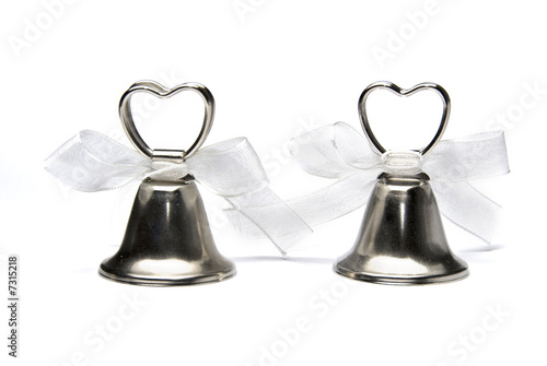 Two wedding bells isolated on white background