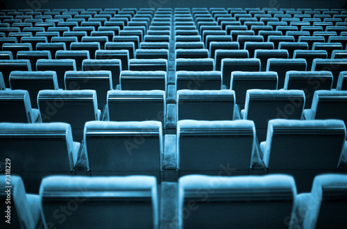 Empty Chairs. Blue Tone